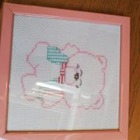 Due quadretti 20x20 ricamati per cameretta bimbi