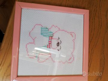 Due quadretti 20x20 ricamati per cameretta bimbi