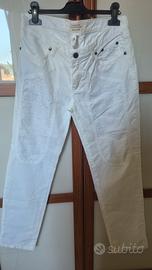 jeans donna bianchi Jeckerson inserto in sangallo 