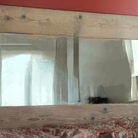 cornice in abete spazzolato con specchio , design 