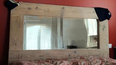 cornice in abete spazzolato con specchio , design 