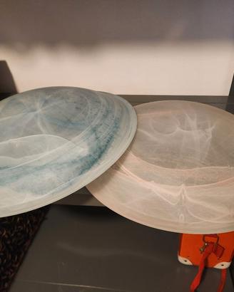 lampadari plafoniera una rosa e una azzurra 