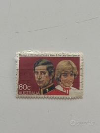 Francobollo prima del matrimonio Carlo e Diana