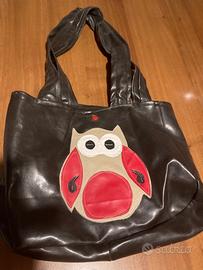 Borsa ecopelle con gufo
