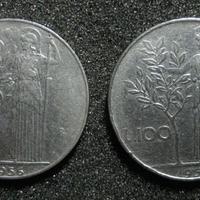 100 Lire Minerva 1956 (2 monete)