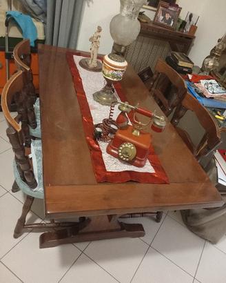 tavolo con sedie in legno massello 