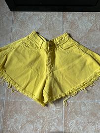 Shorts gialli in jeans sfrangiati - RESET - XS/S
