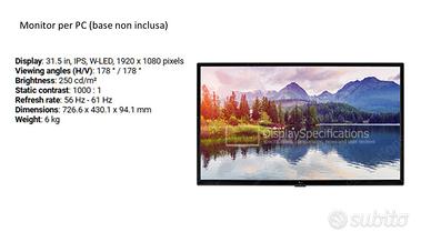 Monitor per pc 32 polloci senza base