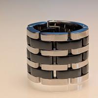 Anello acciaio e ceramica K&bros