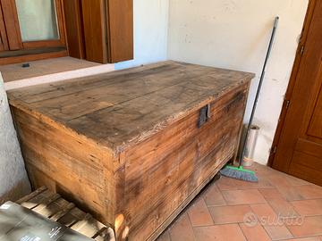 Cassone legno antico per selle