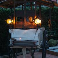 Antico Carro con tettuccio e lanterne