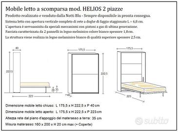 Letto a Scomparsa HELIOS 2 PIAZZE