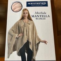 Mantella poncho scialle in pile con laccio