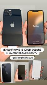 iPhone 13 128gb colore mezzanotte