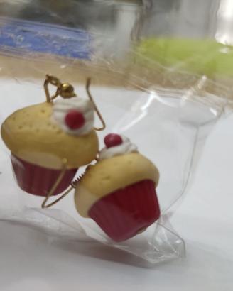 Orecchini cupcake in fimo fatti a mano nuovi