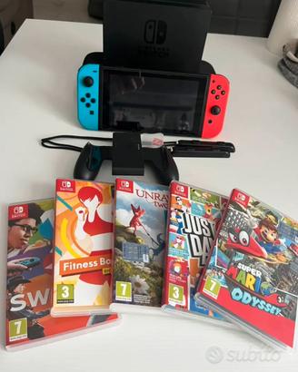 Nintendo Switch con 5 giochi