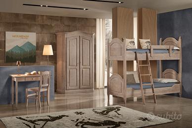 CAMERA CON LETTO CASTELLO RUSTICA, LEGNO DI ABETE!