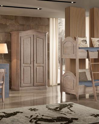 CAMERA CON LETTO CASTELLO RUSTICA, LEGNO DI ABETE!
