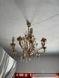 Lampadario classico in ottone