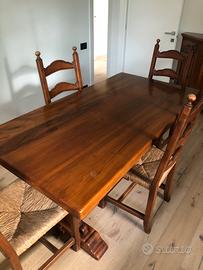 Tavolo cucina e 4 sedie stile arte povera