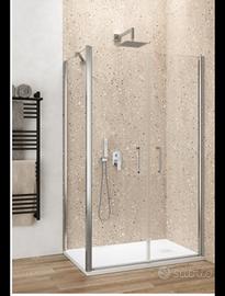 Box doccia in cristallo lato fisso e porta saloon