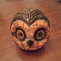 Gufo fermacarte in alabastro vintage anni '70