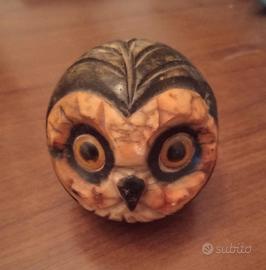 Gufo fermacarte in alabastro vintage anni '70