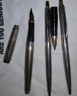 Penne Parker argento pennino 18K anni 80