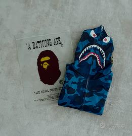 felpa blu bape shark