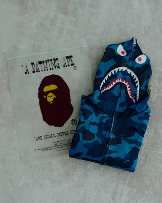 felpa blu bape shark