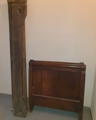 Letto/divano impero a barca in noce