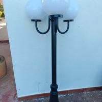 Lampione Lampione 3 Luci Su Palo Modello Sfera