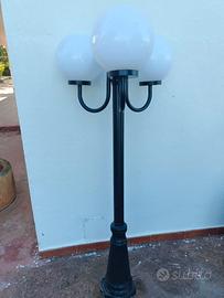 Lampione Lampione 3 Luci Su Palo Modello Sfera