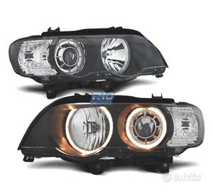 FARI XENON BMW X5 E53 99-03 ANGEL EYES FONDO NERO