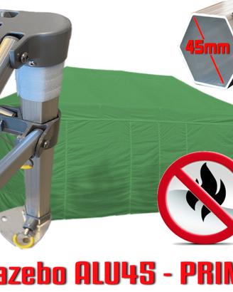 Gazebo 6x3 verde alluminio PVC ignifugo pieghevole