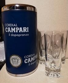CAMPARI vintage - Glacette + 4 bicchieri