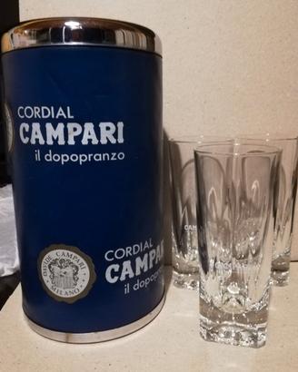CAMPARI vintage - Glacette + 4 bicchieri