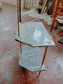 porta catino bagno con specchiera in ottone