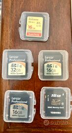 Schede Lexar/Sandisk 32-16 Gb
