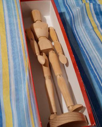 Manichino di legno snodabile per disegno (32 cm)