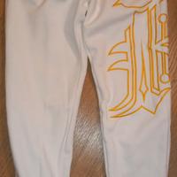 pantaloni KALI KING bianchi decorazioni oro