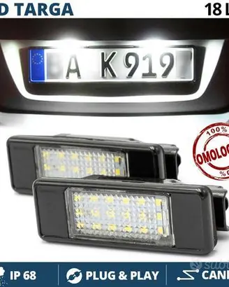 Plafoniere Luci Targa LED per PEUGEOT CANbus 6500K