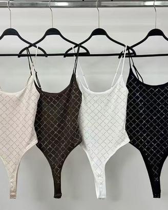 Bodysuit con strass taglia unica