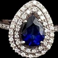 ANELLO ORO ZAFFIRO E DIAMANTI