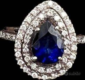 ANELLO ORO ZAFFIRO E DIAMANTI