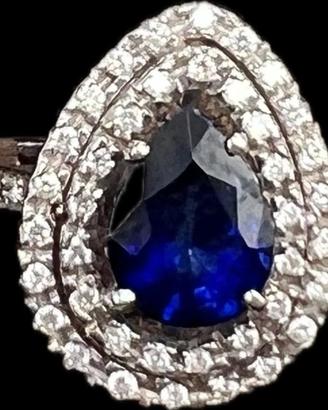 ANELLO ORO ZAFFIRO E DIAMANTI