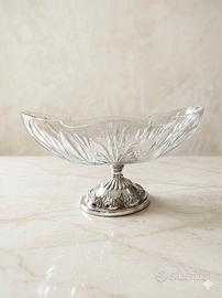 centrotavola in cristallo e argento 