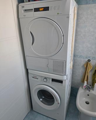 colonna lavatrice bosch e asciugatrice beko