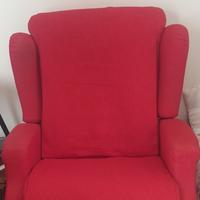 Poltrona relax rossa a due motori taglia XL