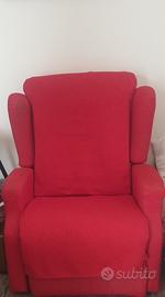 Poltrona relax rossa a due motori taglia XL